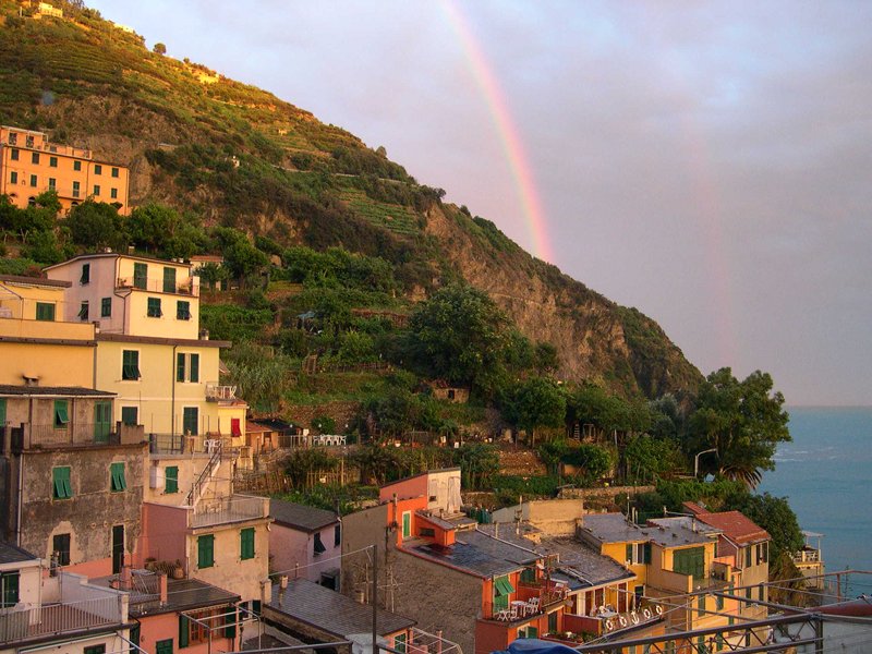 Rainbow above Riomaggiore