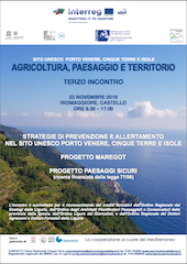 Strategie di prevenzione e allertamento nel sito UNESCO Porto Venere, Cinque Terre e Isole.  Progetto Maregot; progetto paesaggi sicuri 
