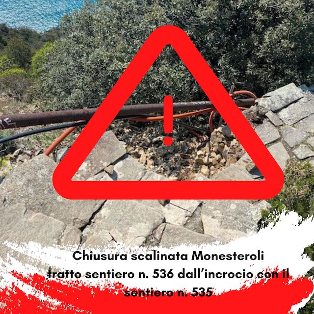 Attention : fermeture de l’escalier de Monesteroli en raison d’un effondrement soudain